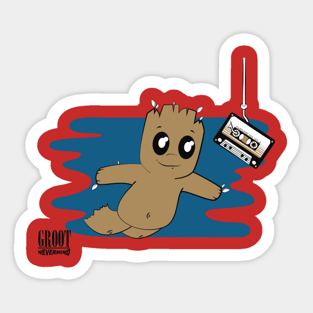 Groot Nervermind Sticker by NerdCompany